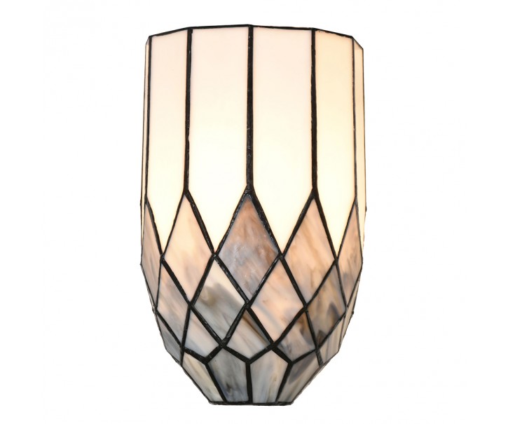Bílo-šedá nástěnná lampa Tiffany Paulette - 18*15*27 cm E14/ 1*25W Clayre & Eef
