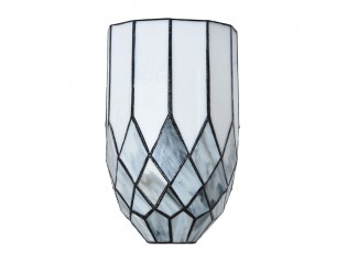 Bílo-šedá nástěnná lampa Tiffany Paulette - 18*15*27 cm E14/ 1*25W