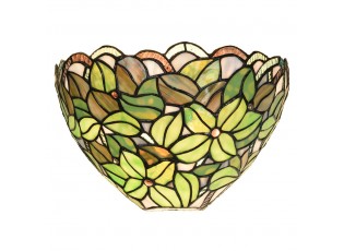 Zelená nástěnná lampa s květy Tiffany Tremblay - 30*15*18 cm E14/ 1*40W