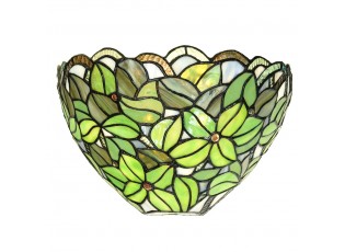 Zelená nástěnná lampa s květy Tiffany Tremblay - 30*15*18 cm E14/ 1*40W