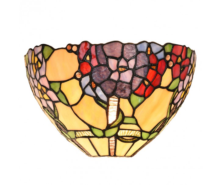 Nástěnné světlo Tiffany s květy Violle - 30*15*18 cm E14/max 1*40W
