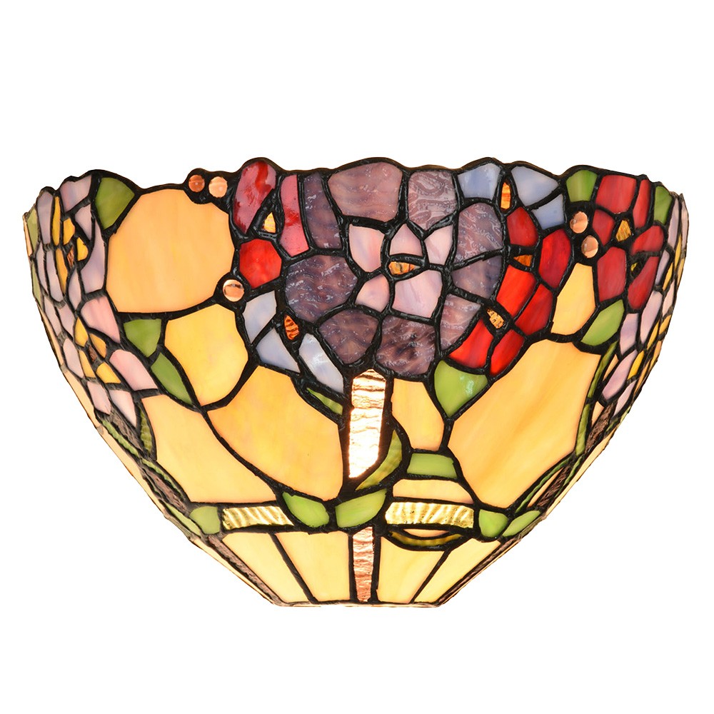 Nástěnné světlo Tiffany s květy Violle - 30*15*18 cm E14/max 1*40W