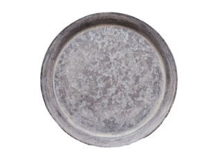 Zinkový antik plechový kulatý podnos Dorié - Ø 20*2 cm