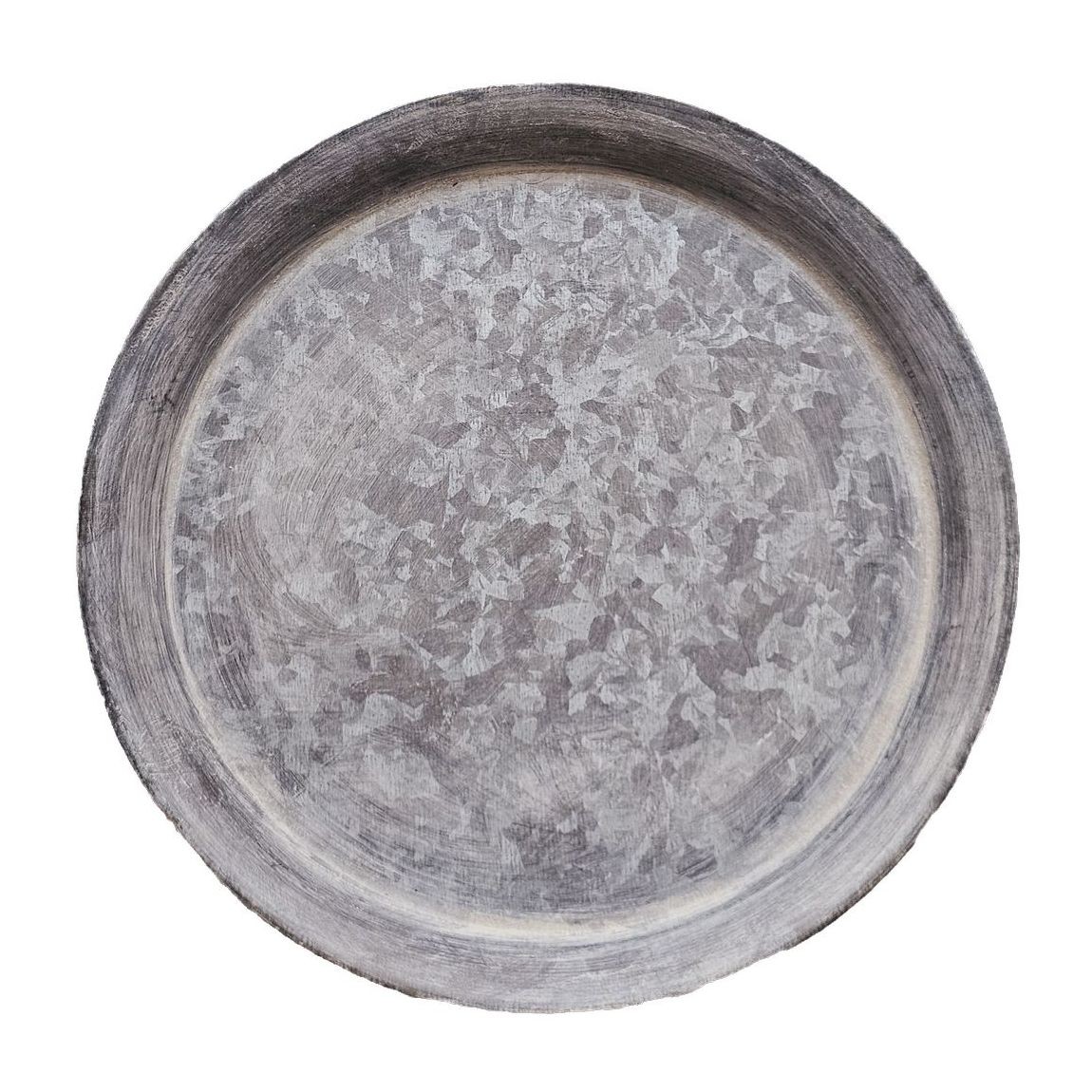 Levně Zinkový antik plechový kulatý podnos Dorié - Ø 20*2 cm 16M19472