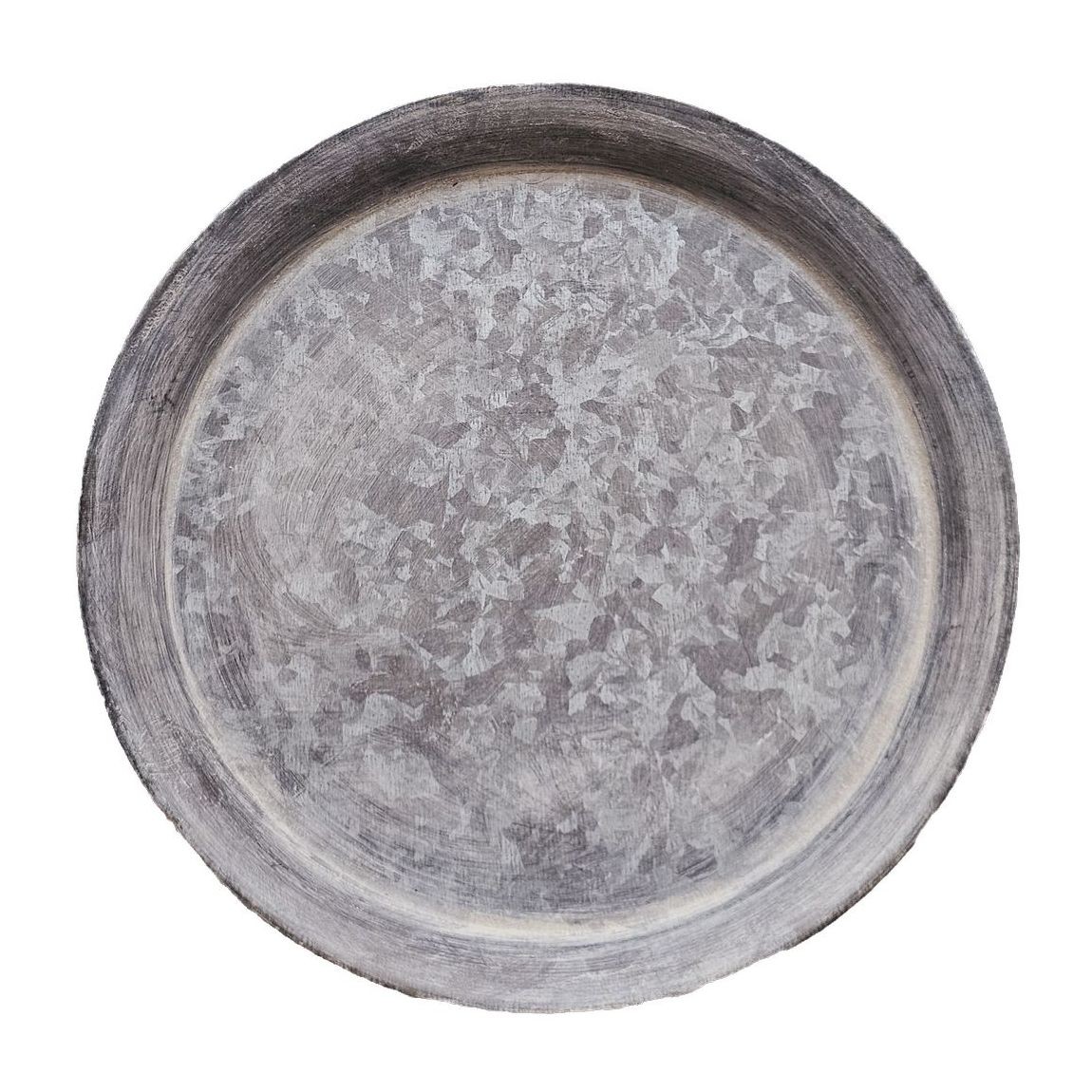 Zinkový antik plechový kulatý podnos Dorié - Ø 20*2 cm