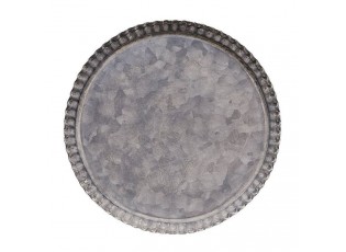 Zinkový antik plechový kulatý dekorační podnos Dorié - Ø 19*1 cm