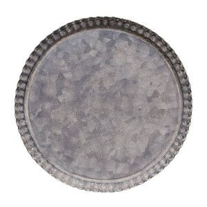 Zinkový antik plechový kulatý dekorační podnos Dorié - Ø 19*1 cm