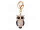 Zlatý kovový přívěsek na klíče sova Owl s kamínky