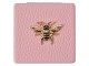 Růžové příruční zrcátko do kabelky se včelkou - 6*6 cm