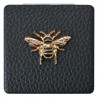 Černé příruční zrcátko do kabelky se včelkou - 6*6 cm Barva: černá, zlatá, stříbrnáMateriál: kov/ sklo