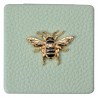 Zelené příruční zrcátko do kabelky se včelkou - 6*6 cm Barva: zelená, zlatá, stříbrnáMateriál: kov/ sklo