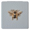 Šedé příruční zrcátko do kabelky se včelkou - 6*6 cm Barva: šedá, zlatá, stříbrnáMateriál: kov/ sklo