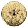 Zlaté příruční zrcátko do kabelky se včelkou - Ø 6 cm Barva: zlatá, stříbrnáMateriál: kov/ sklo
