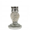 Stříbrný skleněný svícen s kamínky Rhinestone silver S - 10 cm  Barva: stříbrnáMateriál: sklo