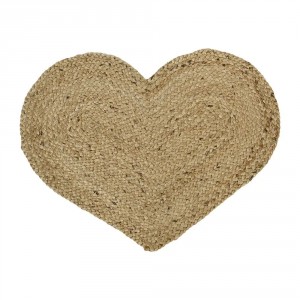 Jutové prostírání / předložka velké srdce Heart - 60*45*0,5cm