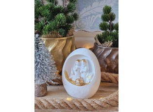 Bílá vánoční dekorace Betlém - 10*7*12 cm