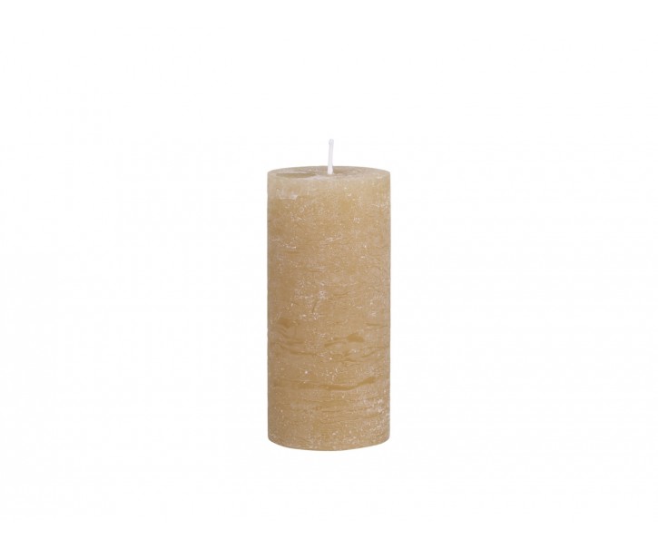 Medová široká svíčka Rustic pillar honey - Ø 7*15cm/ 60h