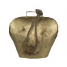 Zlatý kovový zvonek ve tvaru kravského zvonu - 14*7*15cmBarva: zlatoměděná antik s patinouMateriál: kovHmotnost: 0,28 kg