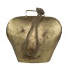 Zlatý kovový zvonek ve tvaru kravského zvonu - 16*8*16 cmBarva: zlatoměděná antik s patinouMateriál: kovHmotnost: 0,35 kg