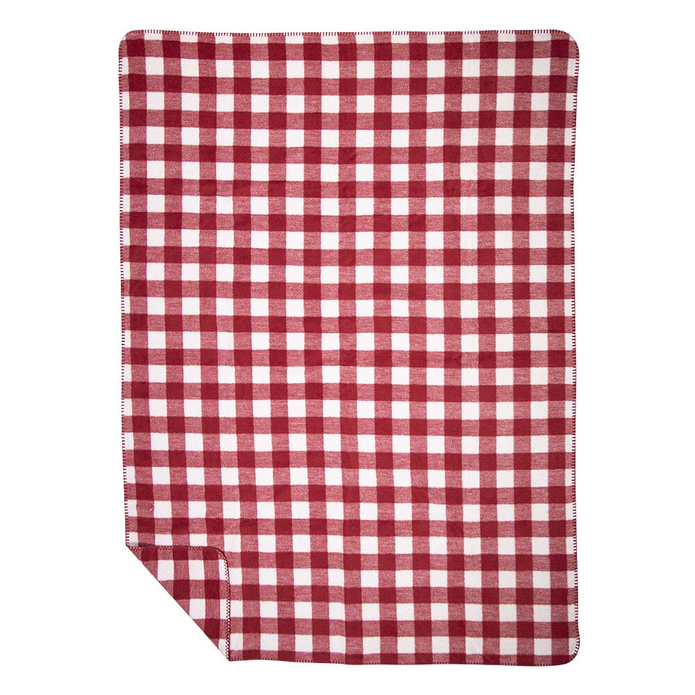 Červeno-bílá oboustranný károvaný pléd Caro XL - 150*200 cm