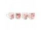 Set 4ks bílo-růžový porcelánový hrnek s růžemi Rose - 8*10 cm / 0,3L 