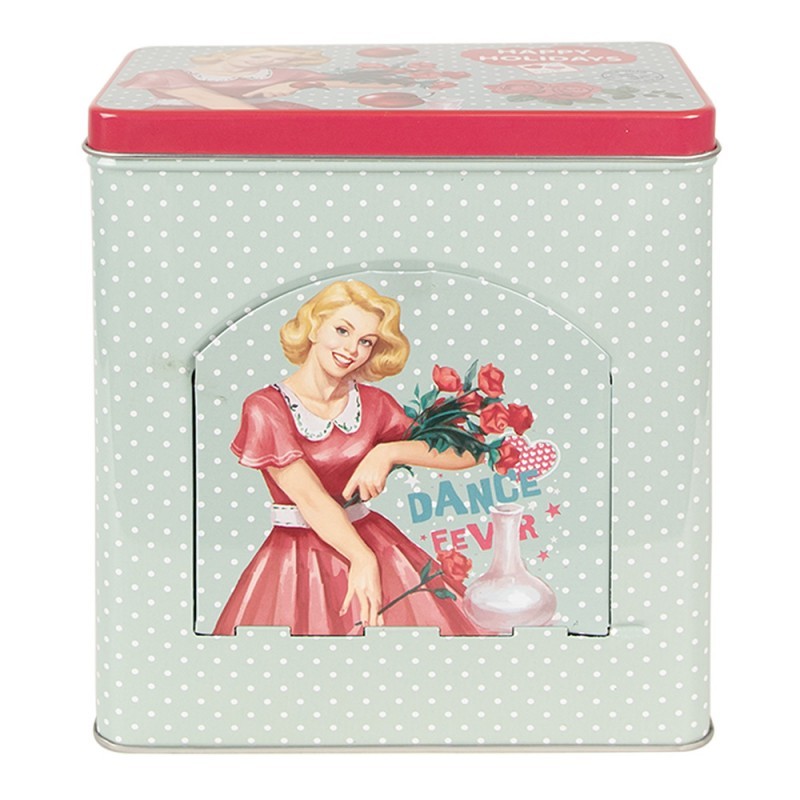 Zelená plechová dóza s víkem a otvorem Sweet Bakery - 16*10*18 cm
