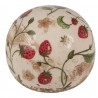Béžová antik dekorace koule s jahůdkami Wild Strawberries - Ø 10*10 cmBarva: Béžová antik, červená antikMateriál: keramikaHmotnost: 0,232 kg