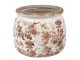 Béžový keramický obal na květináč s květy Flovia M - Ø 16*13 cm