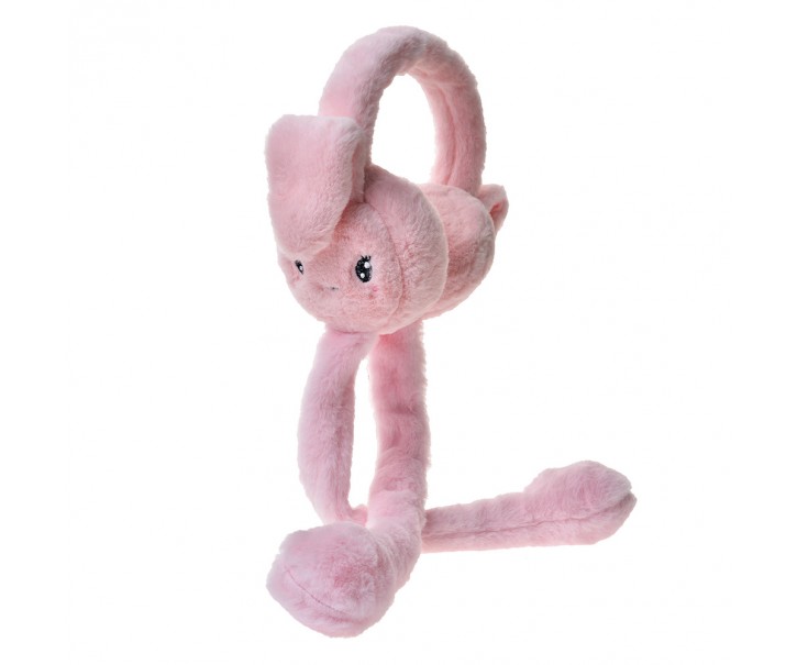 Růžové dětské klapky na uši pohyblivé uši 