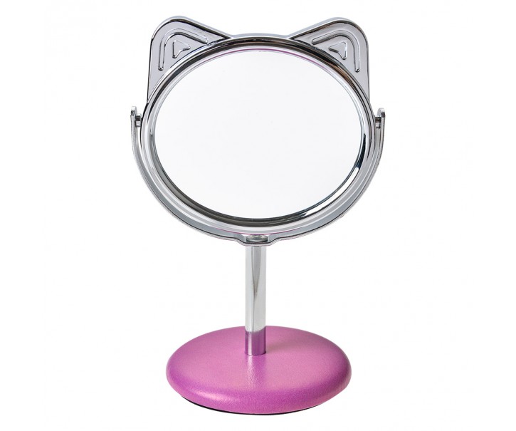 Stolní zrcadlo s kočičkou - Ø 9*14 cm