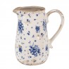Béžový keramický džbán s modrými růžemi Blue Rose - 16*12*18 cm Barva: Béžová antik, modrá antikMateriál: keramikaHmotnost: 0,71 kg