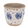 Béžový keramický obal na květináč s modrými růžemi Blue Rose XS - Ø 11*10 cm Barva: Béžová, multiMateriál: keramikaHmotnost: 0,36 kg