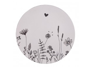 Béžový servírovací talíř s lučními květy Flora And Fauna - Ø 33*1 cm