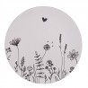 Béžový servírovací talíř s lučními květy Flora And Fauna - Ø 33*1 cmBarva: béžová, černáMateriál: plastHmotnost: 0,32 kg