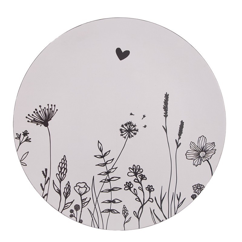 Béžový servírovací talíř s lučními květy Flora And Fauna - Ø 33*1 cm