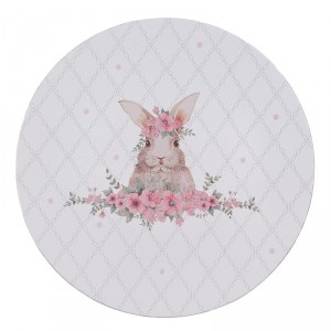 Bílý servírovací talíř s králíčkem Floral Easter Bunny - Ø 33*1 cm