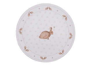 Bílý servírovací talíř s motivem králíčků a srdíček Bunnies in Love - Ø 33*1 cm