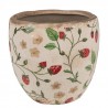 Béžový keramický obal na květináč s jahůdkami Wild Strawberries S - Ø 13*11 cm Barva: Béžová, červená antikMateriál: keramikaHmotnost: 0,47 kg