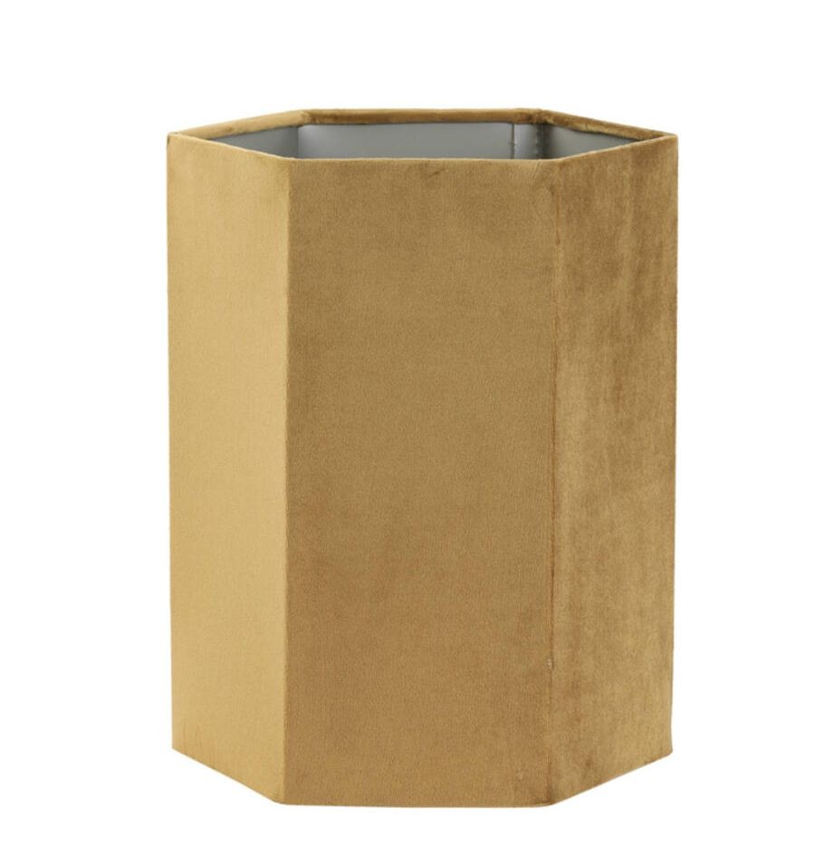 Hnědé sametové stínidlo Hexagon brown - 24*24*30 cm/ E27