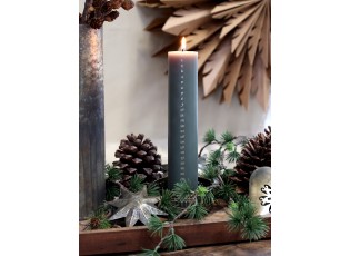 Zelená adventní svíčka s čísly 1- 24 Advent Candle - Ø 5*25cm / 60h