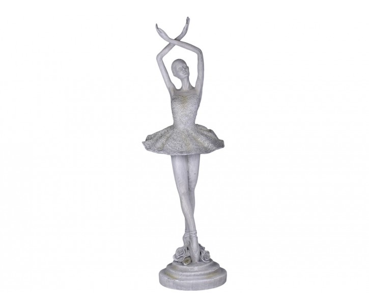 Šedá antik dekorace Ballerina - 25*26*82 cm