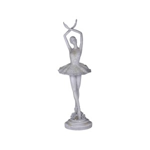 Šedá antik dekorace Ballerina - 25*26*82 cm