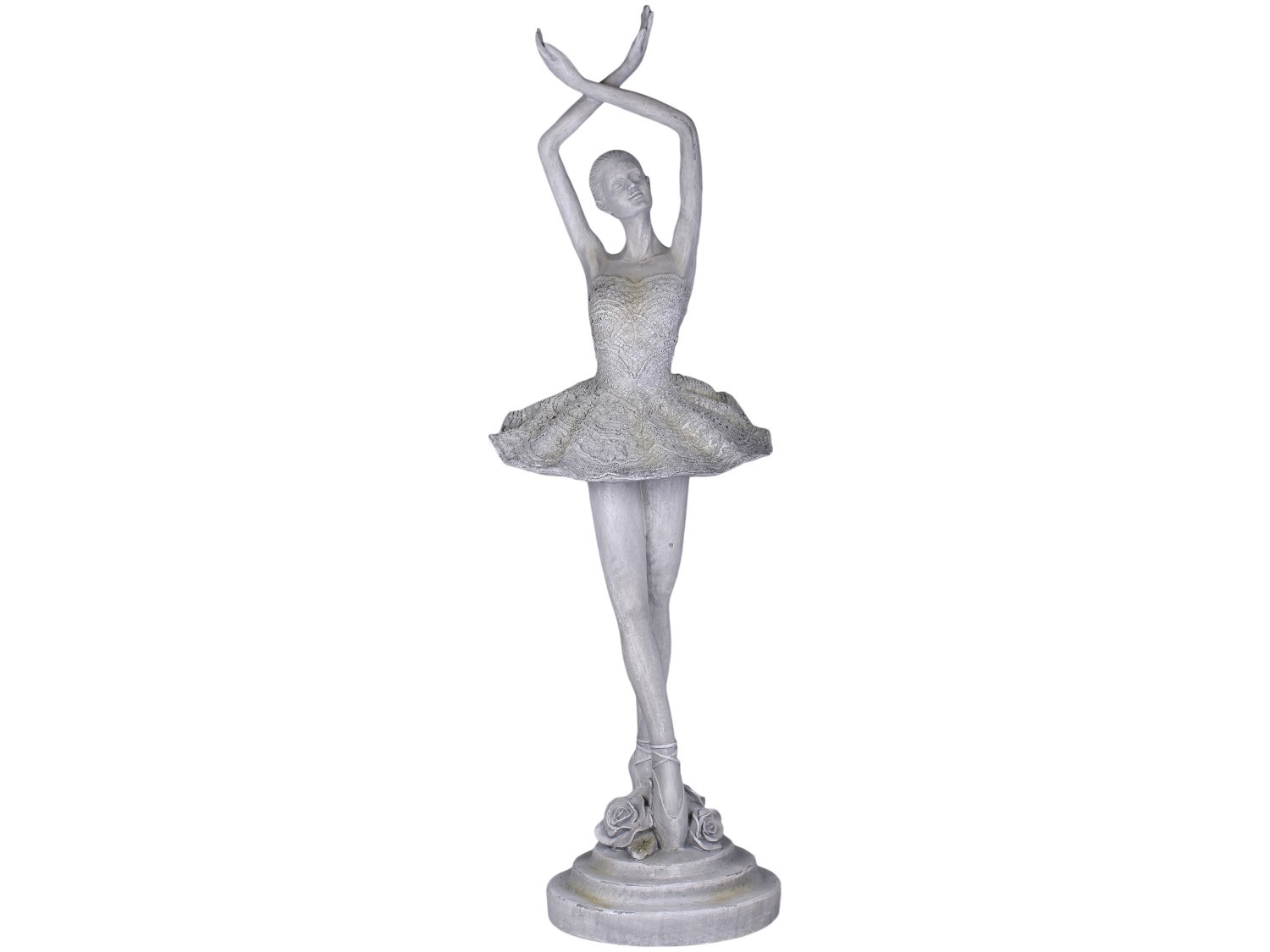 Šedá antik dekorace Ballerina - 25*26*82 cm Chic Antique