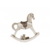 Šedá antik dekorace houpací koník s medvídkem - 15*4*14 cm Barva: šedá antikMateriál: polyresin