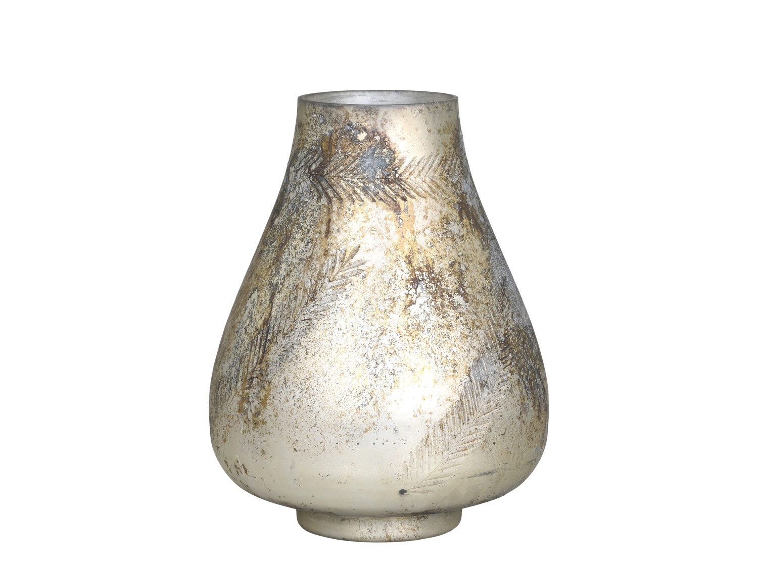 Mocca antik skleněná dekorační váza / svícen Vissia - Ø 20*26 cm Chic Antique