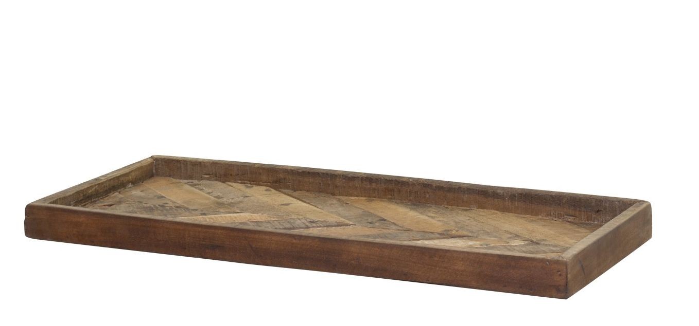 Dekorační užší dřevěný podnos Grimaud - 55*25*4 cm Chic Antique