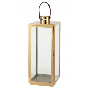 Zlatá kovová lucerna Recin - 22*21*65cm