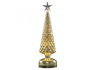 Zlatý svítící skleněný vánoční stromek Led L - Ø 8*30 cm