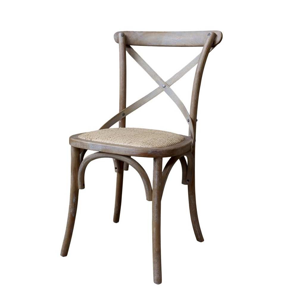 Přírodní dřevěná židle s ratanovým výpletem Old French chair - 45*40*88 cm 41067800