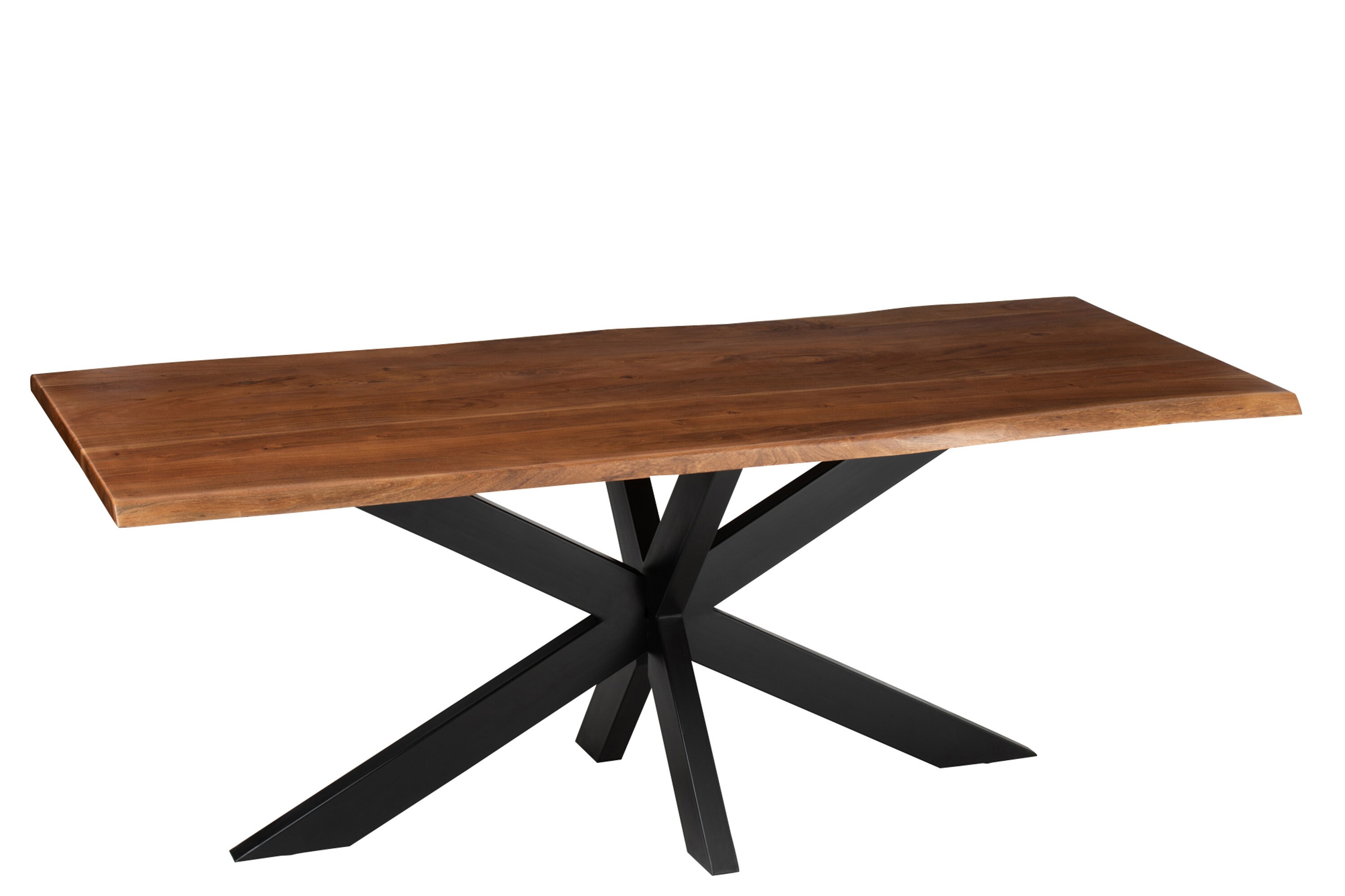 Tmavě hnědý obdélníkový jídelní stůl s deskou z akáciového dřeva Gerard Acacia - 200*90*76 cm J-Line by Jolipa